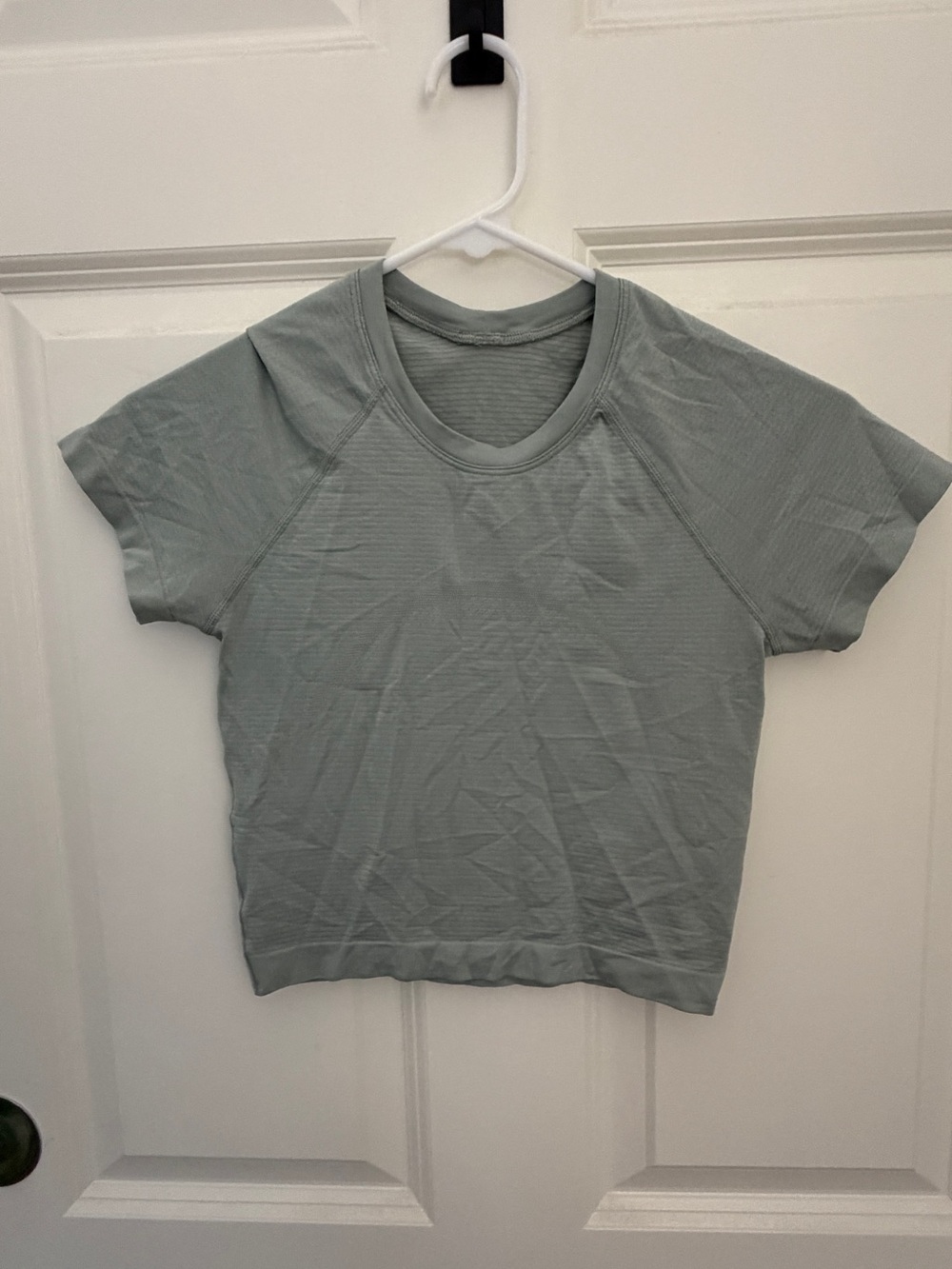 lululemon Swiftly Tech Cropped Short-Sleeve Shirt Jade Grey Size 4